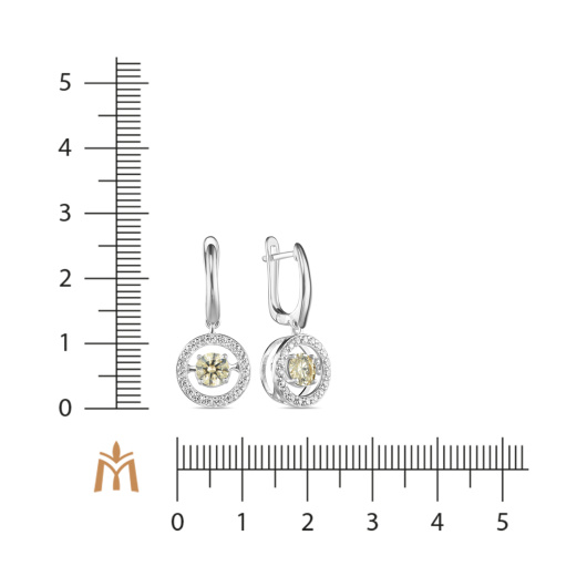 Серьги с сваровски и фианитами