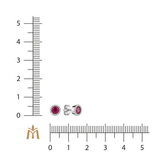Серьги с бриллиантами и рубинами
