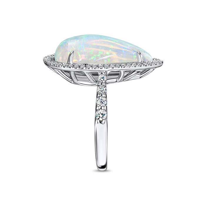 Кольцо с бриллиантами и опалом - фото 2