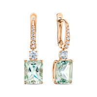 Серьги с фианитами и аметистами - фото 1