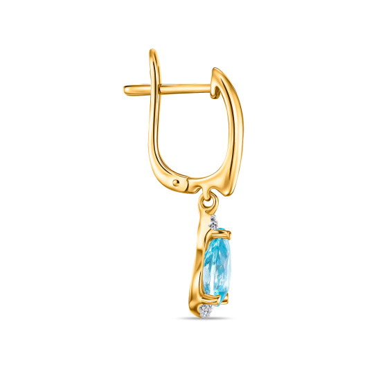 Серьги с аквамаринами и бриллиантами