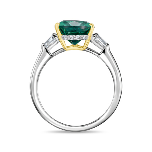 Кольцо с бриллиантом и изумрудом