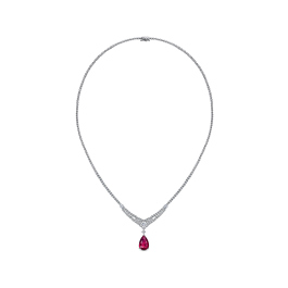 Колье с бриллиантами и рубином