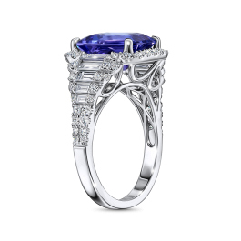 Кольцо с бриллиантами и танзанитом