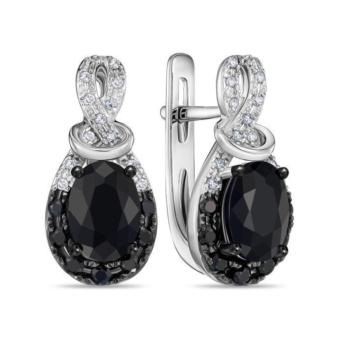 Серьги с бриллиантами и цветными сапфирами - фото 1 Серьги с бриллиантами и цветными сапфирами - фото 1