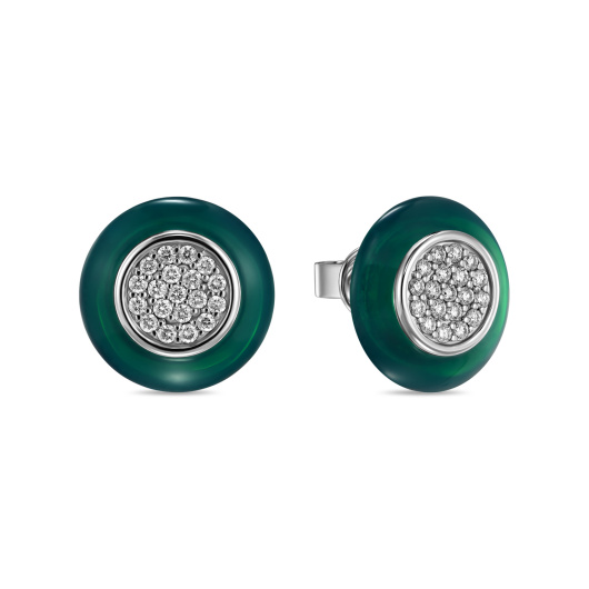 Серьги с бриллиантами и керамикой