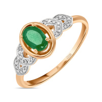 Кольцо с бриллиантами и изумрудом - фото 1 Кольцо с бриллиантами и изумрудом - фото 1