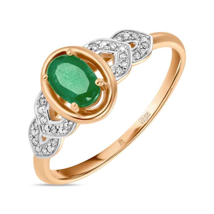 Кольцо с бриллиантами и изумрудом - фото 1 Кольцо с бриллиантами и изумрудом - фото 1