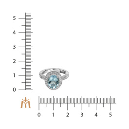 Кольцо с аквамарином и бриллиантами