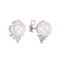 Серьги с бриллиантами и жемчугом - фото 1