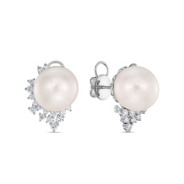 Серьги с бриллиантами и жемчугом