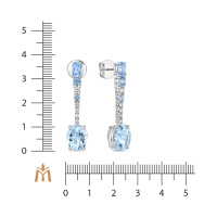 Серьги с аквамаринами, топазами и бриллиантами - фото 2