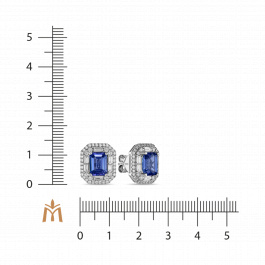 Серьги с бриллиантами и танзанитами