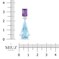 Подвеска с аметистом, топазом и бриллиантами - фото 2