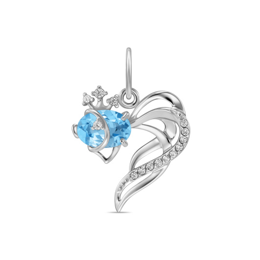 Подвеска с топазом и фианитами