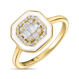 Кольцо с бриллиантами и керамикой