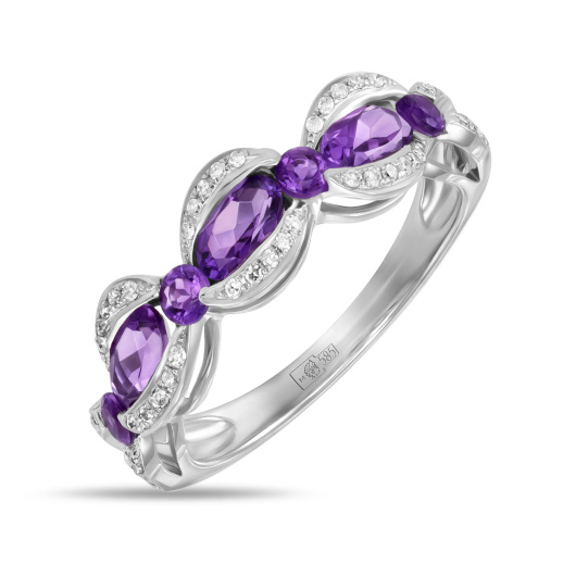 Кольцо с аметистами и бриллиантами