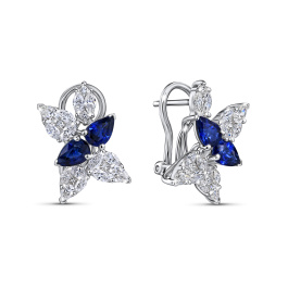 Серьги с бриллиантами и сапфирами