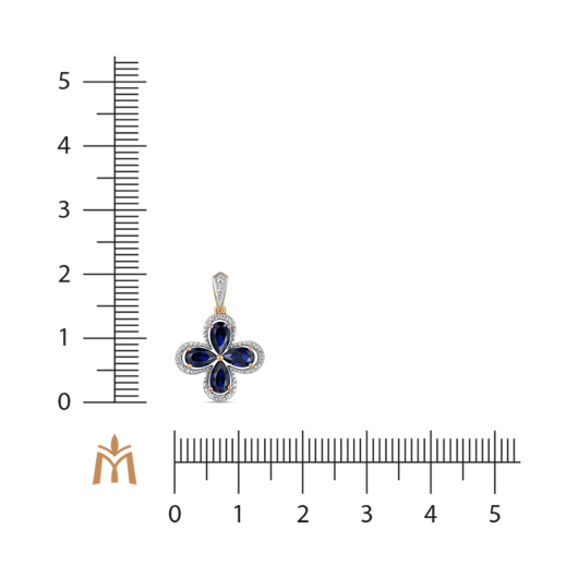 Подвеска с бриллиантами и сапфиром