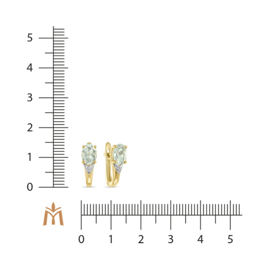 Серьги с аметистами и бриллиантами