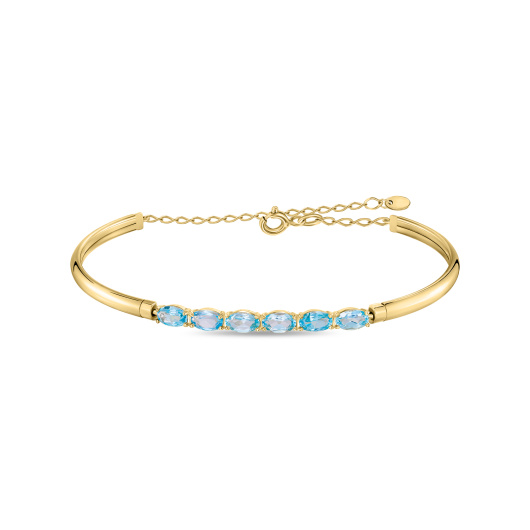 Браслет жесткий с топазами