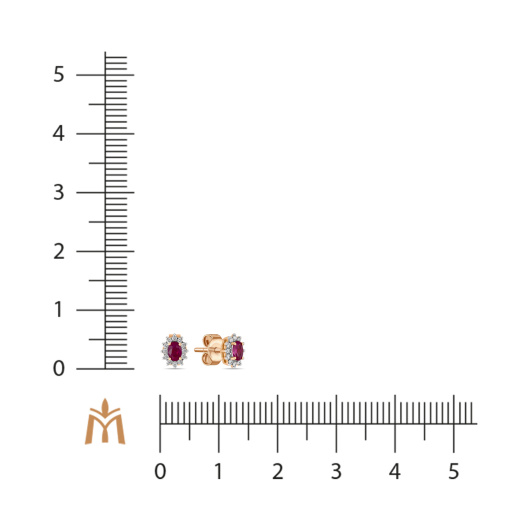 Серьги с рубинами и бриллиантами