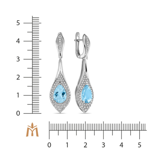 Серьги с аквамаринами и бриллиантами