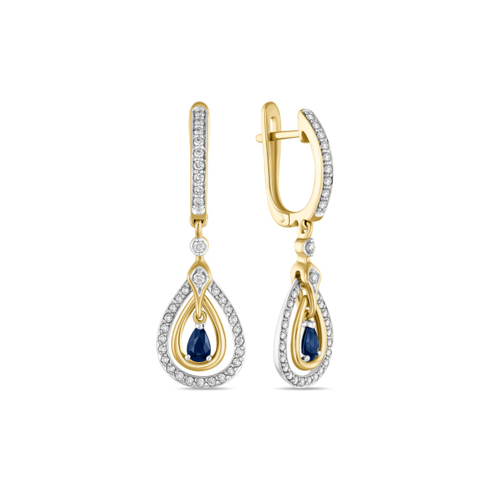 Серьги с сапфирами и бриллиантами - фото 1 Серьги с сапфирами и бриллиантами - фото 1