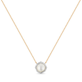 Колье с бриллиантами и перламутром