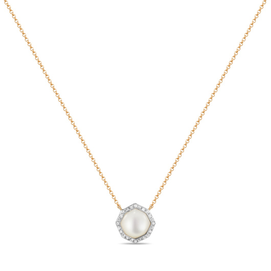 Колье с бриллиантами и перламутром