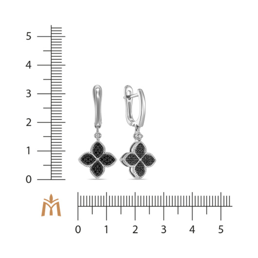 Серьги с бриллиантами и облагороженными бриллиантами