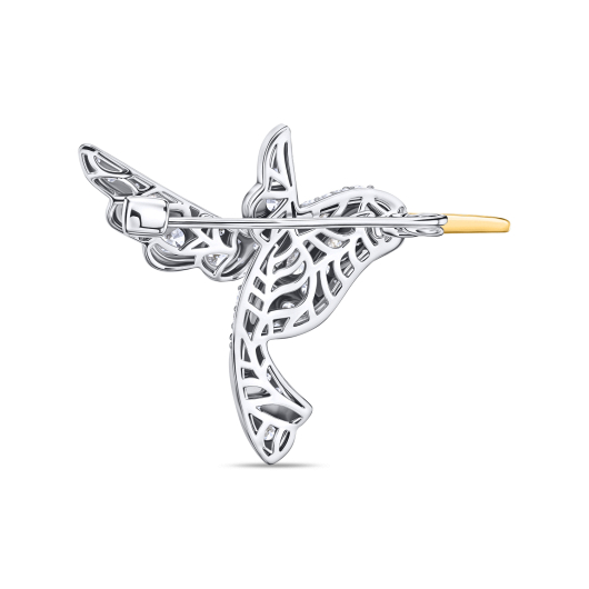 Брошь с бриллиантом и сапфиром