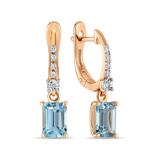 Серьги с топазами и бриллиантами