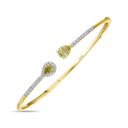 Браслет жесткий с бриллиантами и облагороженными бриллиантами