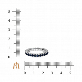 Кольцо с выращенным сапфиром