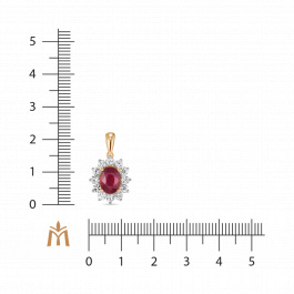 Подвеска с облагороженным рубином и цветными сапфирами