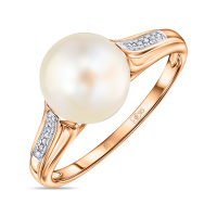 Кольцо с бриллиантами и жемчугом - фото 1 Кольцо с бриллиантами и жемчугом - фото 1