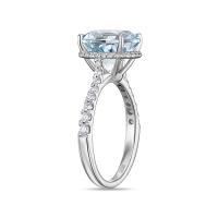 Кольцо с аквамарином и бриллиантами - фото 3