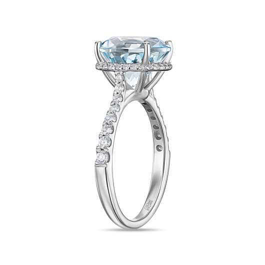 Кольцо с аквамарином и бриллиантами