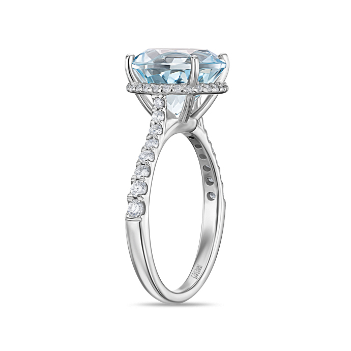 Кольцо с аквамарином и бриллиантами - фото 3