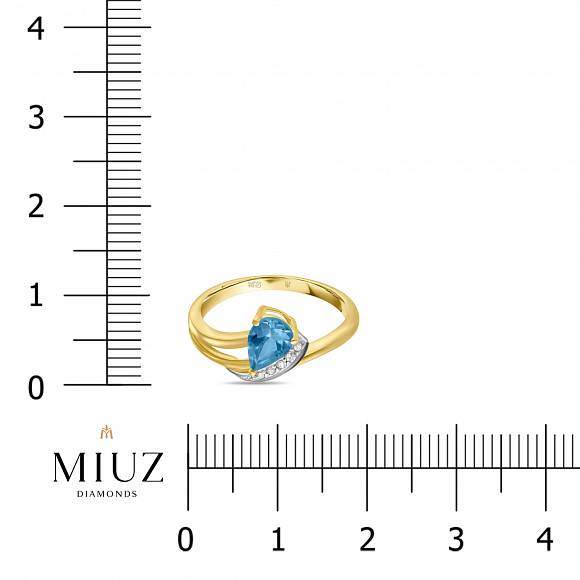 Кольцо с топазом и фианитами R01-28752BT-Z - Фото 2