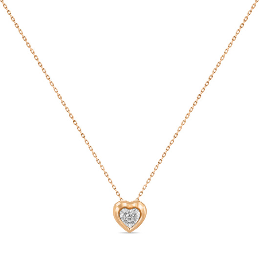 Колье с бриллиантом и рубином