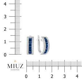 Серьги с сапфирами и бриллиантами