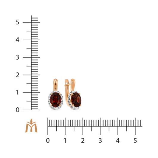 Серьги с гранатом