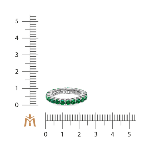 Кольцо с гидротермальным изумрудом