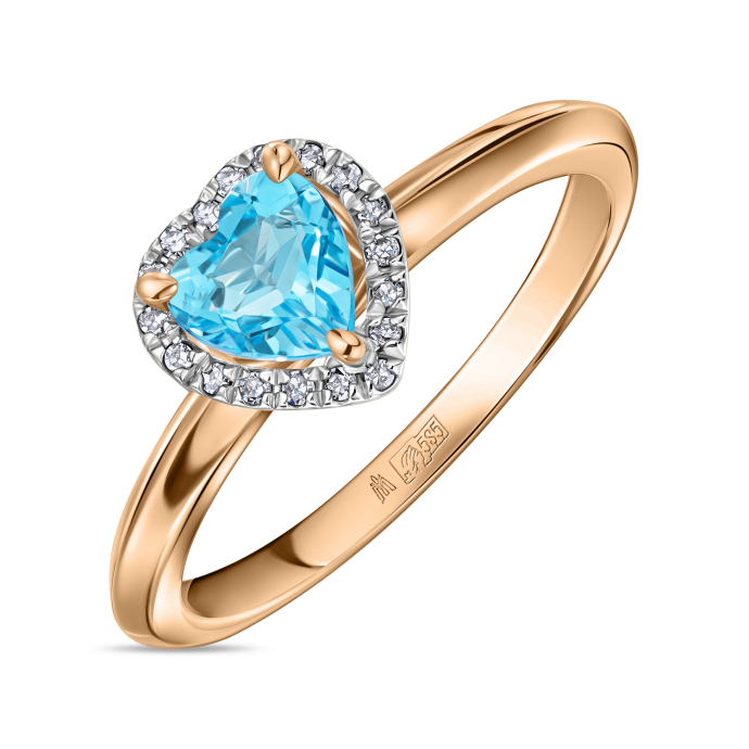 Кольцо с топазом и бриллиантами - фото 1 Кольцо с топазом и бриллиантами - фото 1