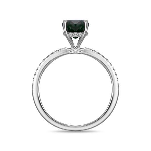 Кольцо с бриллиантами и цаворитом