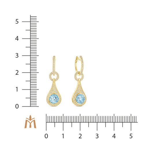 Серьги с бриллиантами и топазами