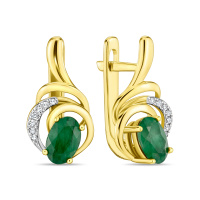 Серьги с изумрудами и бриллиантами - фото 1 Серьги с изумрудами и бриллиантами - фото 1