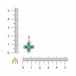 Подвеска с бриллиантами и изумрудами